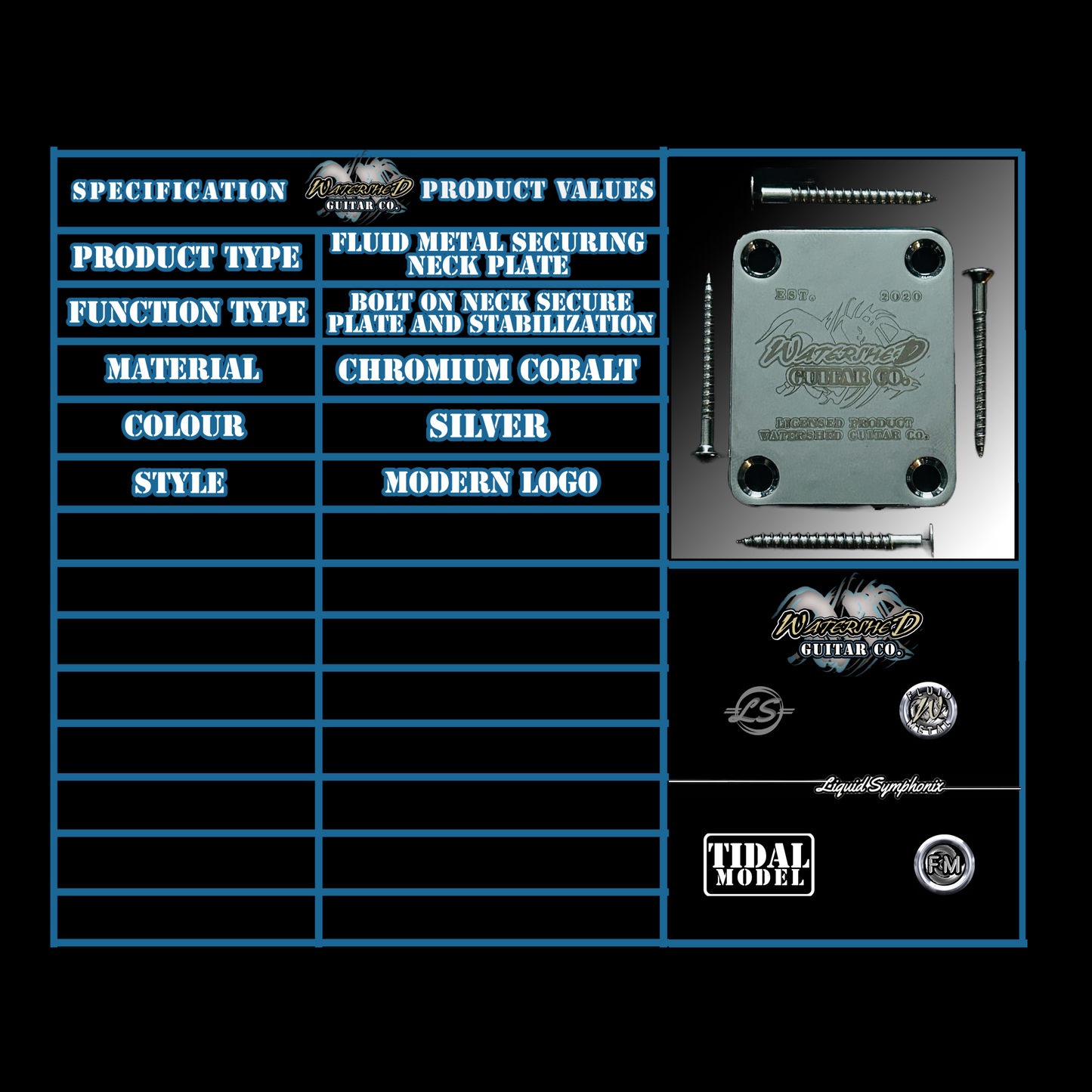 Fluid Metal Chrome Neck Plate